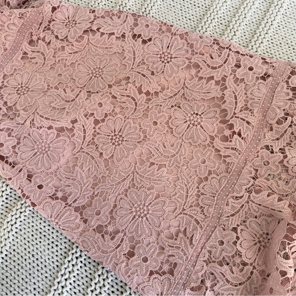 Revolve Steve Madden Did It My Way - Puff Sleeve Lace Women's Midi Dress Size 2 - Picture 7 of 7